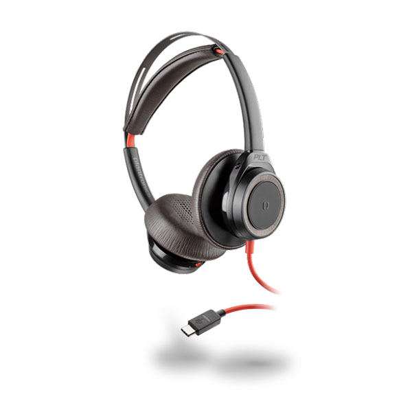 Plantronics Blackwire 7225 Noise Cancelling USB-C Corded Headset - Black