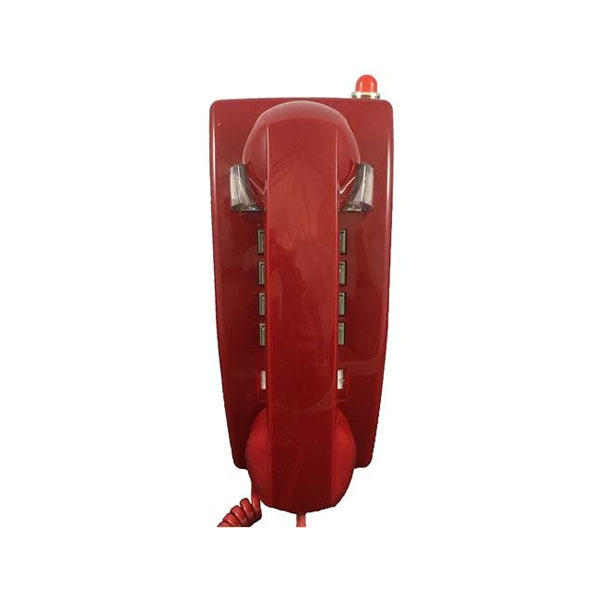 Cortelco Wall Phone with Message Light - Red