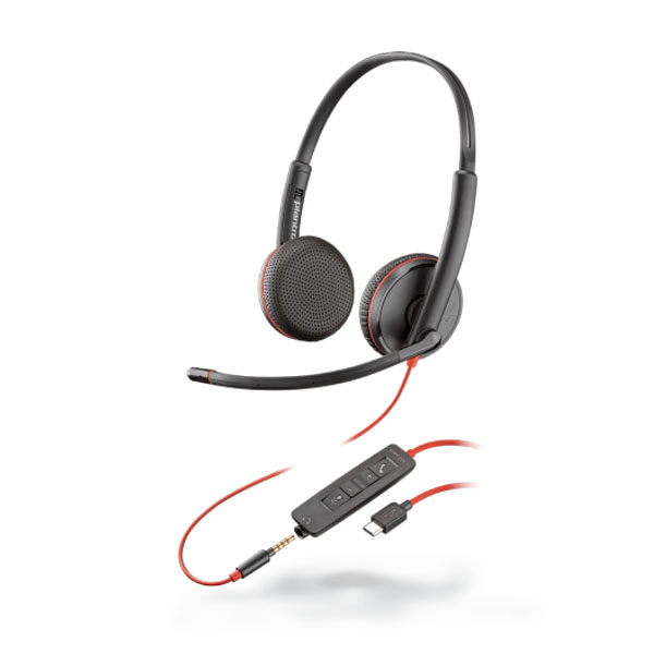 Plantronics Blackwire 3225 USB-C Over The Head Stereo Corded Headset